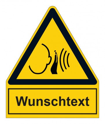 Schild Warnzeichen mit Anhang · Warnung vor unvermittelt auftretendem lauten Geräusch · ISO_7010_W038