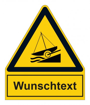 MAGNETSCHILD Warnzeichen mit Anhang · Warnung vor Slipanlage · ISO_7010_W044