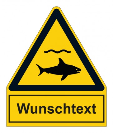 MAGNETSCHILD Warnzeichen mit Anhang · Warnung vor Haien · ISO_7010_W054
