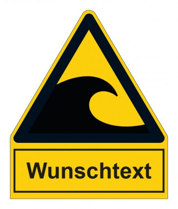 MAGNETSCHILD Warnzeichen mit Anhang · Warnung vor Tsunami-gefährdetem Bereich · ISO_7010_W056
