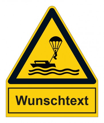 MAGNETSCHILD Warnzeichen mit Anhang · Warnung vor Parasailing · ISO_7010_W063