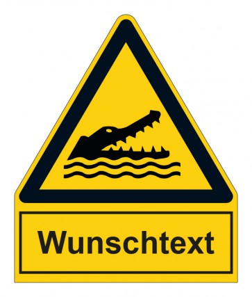Aufkleber Warnzeichen mit Anhang · Warnung vor Krokodilen, Alligatoren oder Kaimanen · ISO_7010_W067