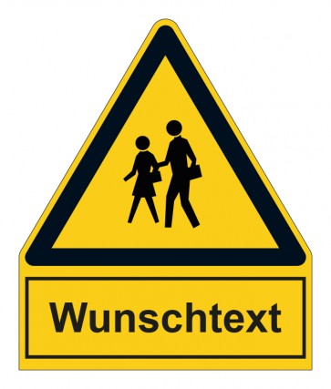 Aufkleber Warnzeichen mit Anhang · Achtung Schulverkehr