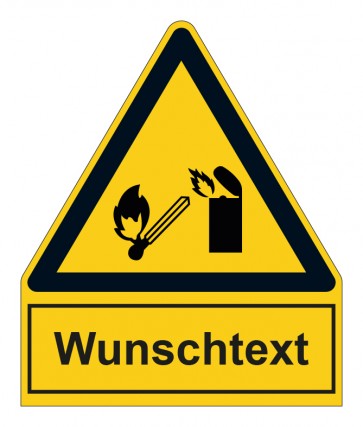 MAGNETSCHILD Warnzeichen mit Anhang · Achtung, kein offenes Feuer
