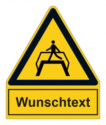 Schild Warnzeichen mit Anhang · Achtung, Fußgänger Überführung benutzen
