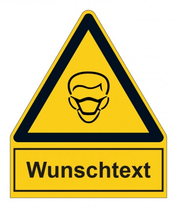 MAGNETSCHILD Warnzeichen mit Anhang · Achtung, Mundschutz benutzen