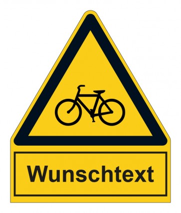 Schild Warnzeichen mit Anhang · Achtung Fahrradfahrer