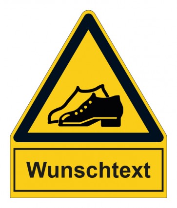 MAGNETSCHILD Warnzeichen mit Anhang · Achtung, festes Schuhwerk tragen