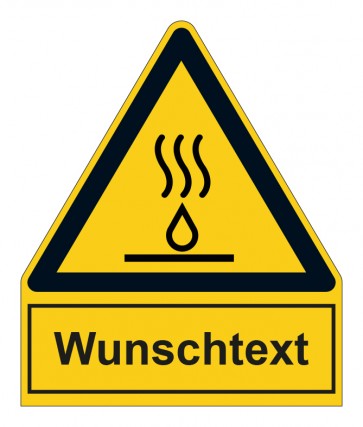 Schild Warnzeichen mit Anhang · Warnung vor heißer Flüssigkeit