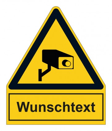 Schild Warnzeichen mit Anhang · Achtung Videoüberwachung