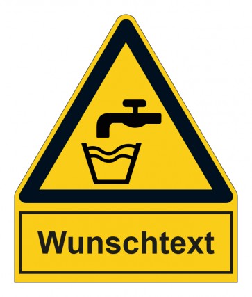 Schild Warnzeichen mit Anhang · Trinkwasser · selbstklebend