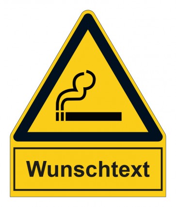 Schild Warnzeichen mit Anhang · Raucher · selbstklebend