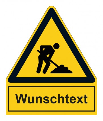 Schild Warnzeichen mit Anhang · Achtung Bauarbeiten