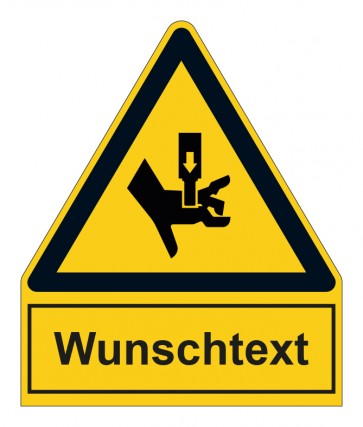 Schild Warnzeichen mit Anhang · Warnung vor Quetschgefahr · selbstklebend