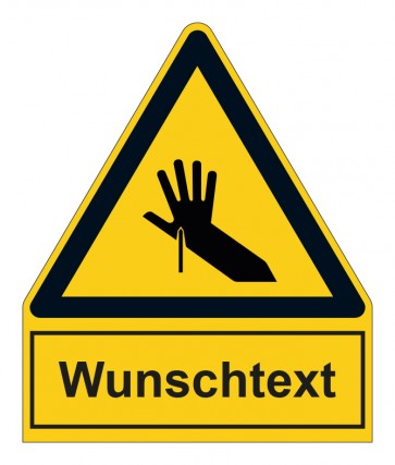 MAGNETSCHILD Warnzeichen mit Anhang · Warnung vor Handverletzung - Stichgefahr