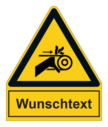 MAGNETSCHILD Warnzeichen mit Anhang · Warnung Handverletzung durch Riemenantrieb
