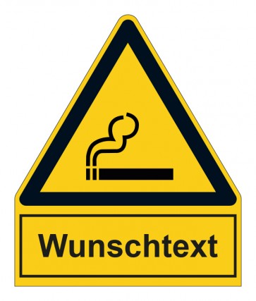 Schild Warnzeichen mit Anhang · Warnzeichen Zigarette · selbstklebend