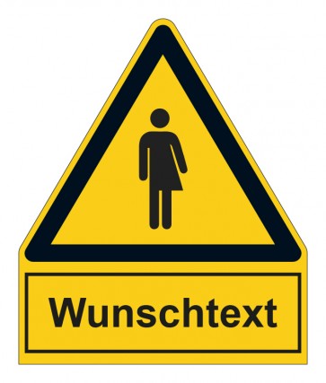 Schild Warnzeichen mit Anhang · Warnzeichen Piktogramm Transgender · selbstklebend