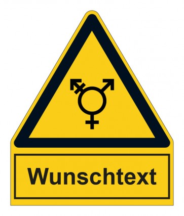 Aufkleber Warnzeichen mit Anhang · Piktogramm Transgender
