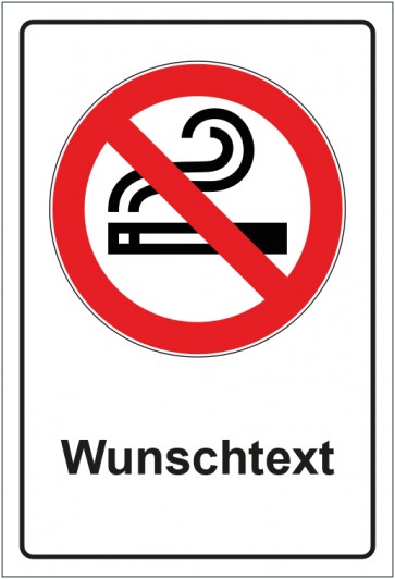 Magnetschild Verbotszeichen Rauchen verboten mit WUNSCHTEXT