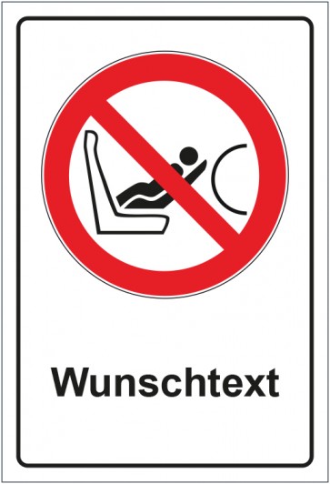 Magnetschild Verbotszeichen Achtung Airbag Vorsicht mit WUNSCHTEXT