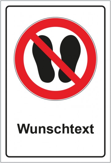 Magnetschild Verbotszeichen Betreten der Fläche verboten mit WUNSCHTEXT
