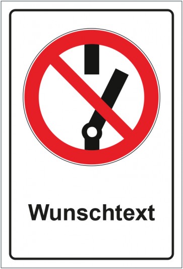 Schild Verbotszeichen Schalten verboten mit WUNSCHTEXT · selbstklebend
