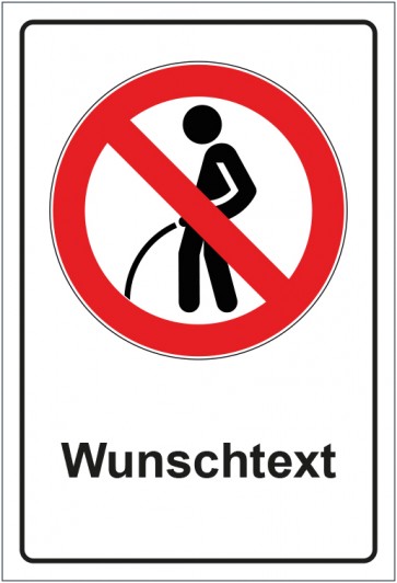 Magnetschild Verbotszeichen Urinieren verboten mit WUNSCHTEXT