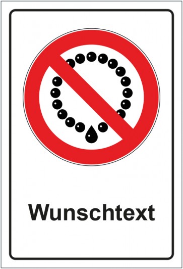Magnetschild Verbotszeichen Bedienung mit Halskette verboten mit WUNSCHTEXT
