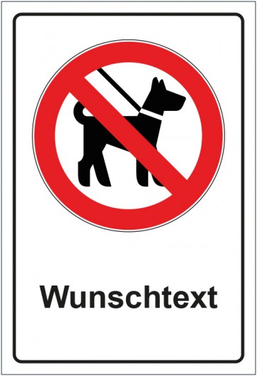 Aufkleber Verbotszeichen Mitführen von Tieren verboten mit WUNSCHTEXT · stark haftend