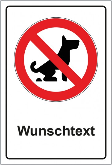 Schild Verbotszeichen Kein Hundeklo Koten verboten mit WUNSCHTEXT