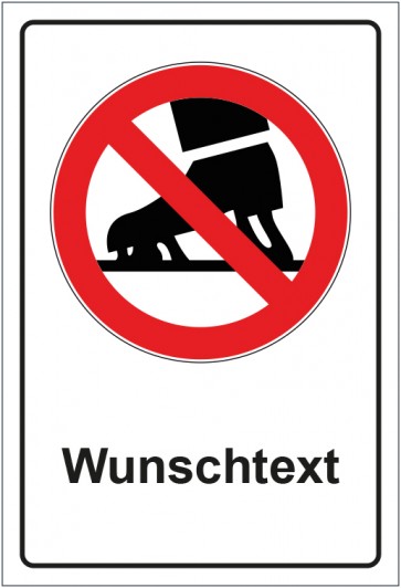 Schild Verbotszeichen Schlittschuhe laufen verboten mit WUNSCHTEXT · selbstklebend
