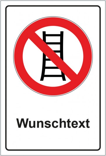 Aufkleber Verbotszeichen Benutzung der Treppe verboten mit WUNSCHTEXT