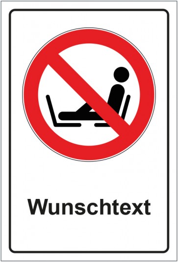 Aufkleber Verbotszeichen Füße auf den Sitz legen verboten mit WUNSCHTEXT