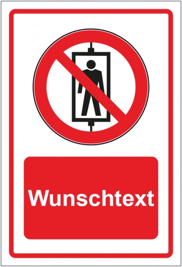 Aufkleber Verbotszeichen Personenbeförderung verboten rot mit WUNSCHTEXT · stark haftend