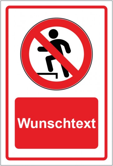 Aufkleber Verbotszeichen Betreten verboten rot mit WUNSCHTEXT