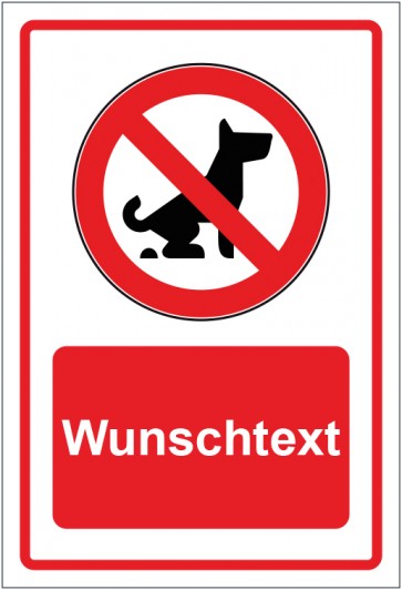 Aufkleber Verbotszeichen Kein Hundeklo Koten verboten rot mit WUNSCHTEXT · stark haftend