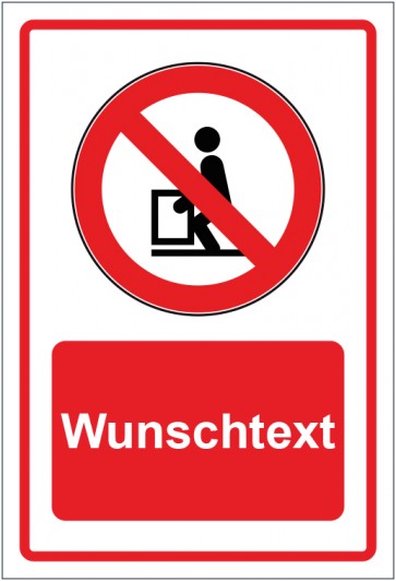 Schild Verbotszeichen Heben verboten rot mit WUNSCHTEXT · selbstklebend