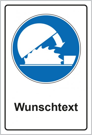 Magnetschild Gebotszeichen Schutzvorrichtung benutzen mit WUNSCHTEXT
