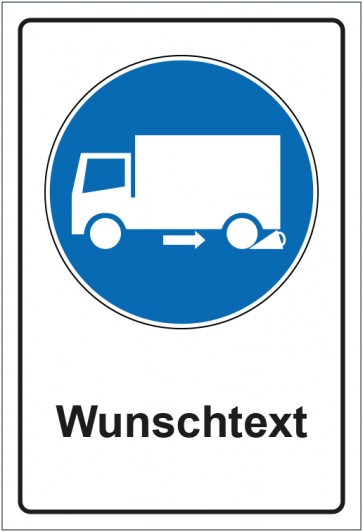 Schild Gebotszeichen Unterlegkeil benutzen mit WUNSCHTEXT