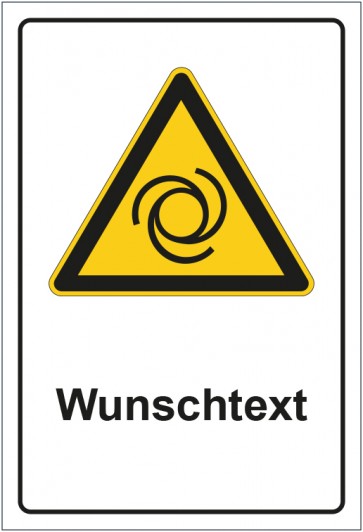 Schild Warnzeichen Warnung vor automatischem Anlauf mit WUNSCHTEXT · selbstklebend