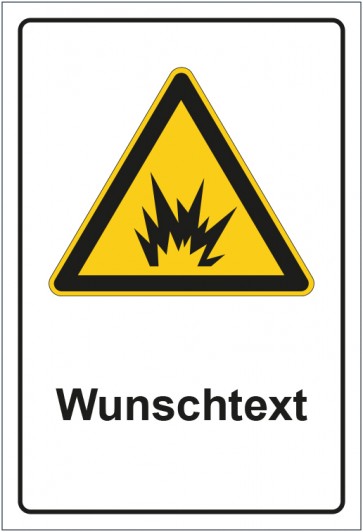 Schild Warnzeichen Warnung vor Lichtbogenentladung mit WUNSCHTEXT