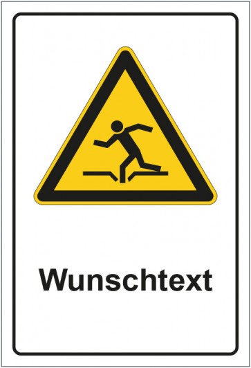 Magnetschild Warnzeichen Warnung vor Einsturzgefahr mit WUNSCHTEXT