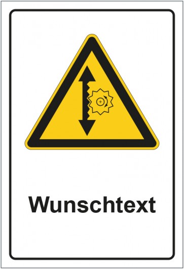 Schild Warnzeichen Warnung vor Höhenverstellung mit WUNSCHTEXT