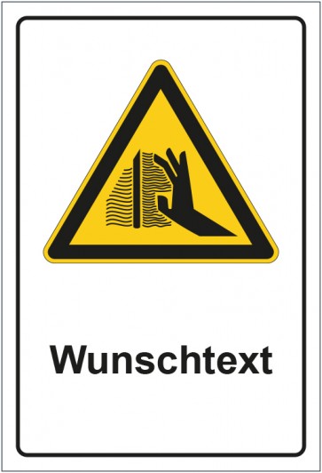 Schild Warnzeichen Warnung vor Verbrennungsgefahr mit WUNSCHTEXT · selbstklebend