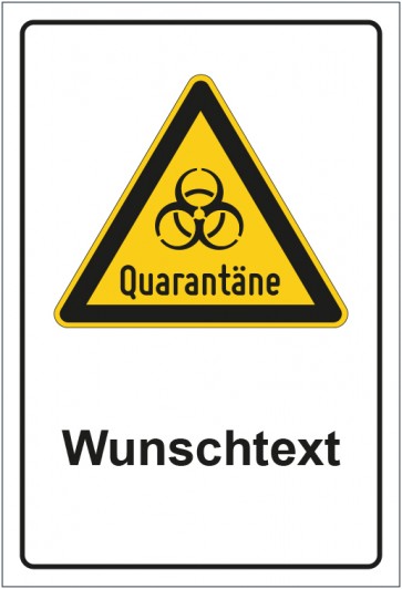 Magnetschild Warnzeichen Warnung Quarantäne mit WUNSCHTEXT