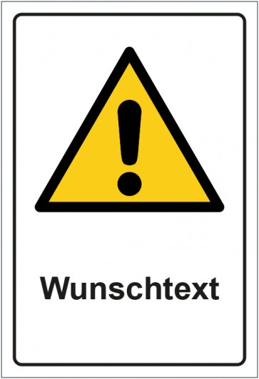 Magnetschild Warnzeichen Allgemeines Warnzeichen · ISO_7010_W001 mit WUNSCHTEXT