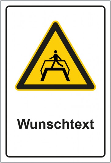 Schild Warnzeichen Hinweiszeichen Achtung, Fußgänger Überführung benutzen mit WUNSCHTEXT · selbstklebend