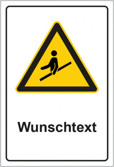 Aufkleber Warnzeichen Hinweiszeichen Achtung, Handlauf benutzen mit WUNSCHTEXT