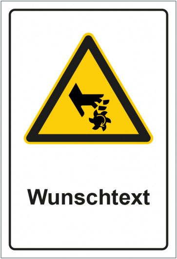 Schild Warnzeichen Warnung vor Schnittverletzung mit WUNSCHTEXT · selbstklebend